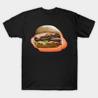 Weird Retro Burger Design T-Shirt